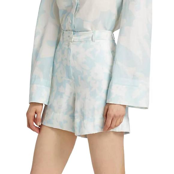 NEW DEREK LAM 10 CROSBY anora shorts in blue multi - Picture 3 of 4